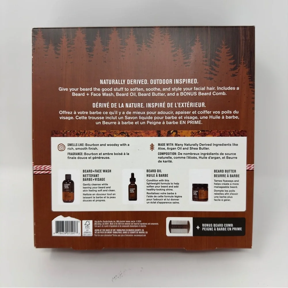Every Man Jack NEW Beard Grooming Collection Aged Bourbon scent